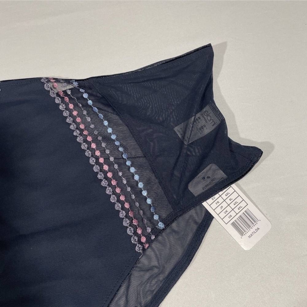 NWT Elomi [ 4XL ] Matilda‎ Embellished Briefs in Unicorn Blue/Grey - Picture 6 of 11